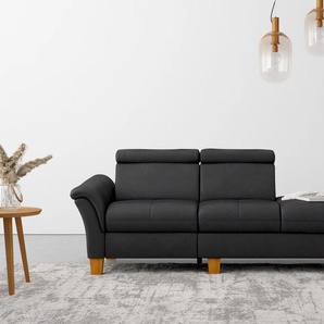 Recamiere HOME AFFAIRE Lindgren Sofas Gr. B/H/T: 204 cm x 84 cm x 93 cm, Luxus-Microfaser Florence, Armlehne links, mit TV-Funktion motorisch und Bettkasten-mit Kopfteilverstellung-mit Federkern, grau (anthrazit) Recamieren und Ottomanen wahlweise