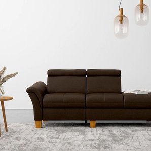 Recamiere HOME AFFAIRE Lindgren Sofas Gr. B/H/T: 204 cm x 84 cm x 93 cm, Luxus-Microfaser Florence, Armlehne links, mit TV-Funktion motorisch und Bettkasten-mit Kopfteilverstellung-ohne Federkern, braun (mocca) Recamieren und Ottomanen wahlweise
