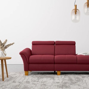 Recamiere HOME AFFAIRE Lindgren Sofas Gr. B/H/T: 204 cm x 84 cm x 93 cm, Luxus-Microfaser Florence, Armlehne links, mit TV-Funktion motorisch und Bettkasten-mit Kopfteilverstellung-ohne Federkern, rot (bordeaux) Recamieren und Ottomanen wahlweise