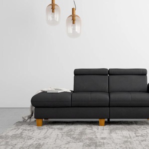 Recamiere HOME AFFAIRE Lindgren Sofas Gr. B/H/T: 204 cm x 84 cm x 93 cm, Luxus-Microfaser Florence, Armlehne rechts, mit TV-Funktion motorisch und Bettkasten-mit Kopfteilverstellung-mit Federkern, grau (anthrazit) Recamieren und Ottomanen wahlweise