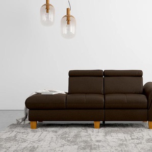 Recamiere HOME AFFAIRE Lindgren Sofas Gr. B/H/T: 204 cm x 84 cm x 93 cm, Luxus-Microfaser Florence, Armlehne rechts, mit TV-Funktion motorisch und Bettkasten-mit Kopfteilverstellung-ohne Federkern, braun (mocca) Recamieren und Ottomanen wahlweise