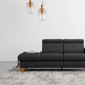 Recamiere HOME AFFAIRE Lindgren Sofas Gr. B/H/T: 204 cm x 84 cm x 93 cm, Luxus-Microfaser Florence, Armlehne rechts, ohne TV-Funktion motorisch-ohne Bettkasten-ohne Kopfteilverstellung-mit Federkern, grau (anthrazit) Recamieren und Ottomanen wahlweise
