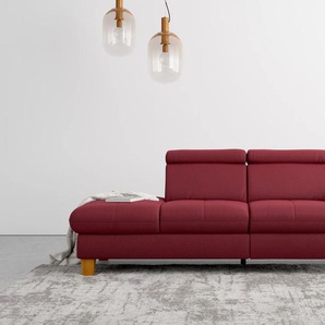 Recamiere HOME AFFAIRE Lindgren Sofas Gr. B/H/T: 204 cm x 84 cm x 93 cm, Luxus-Microfaser Florence, Armlehne rechts, ohne TV-Funktion motorisch-ohne Bettkasten-ohne Kopfteilverstellung-mit Federkern, rot (bordeaux) Recamieren und Ottomanen wahlweise