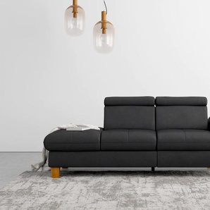 Recamiere HOME AFFAIRE Sofas Gr. B/H/T: 204 cm x 84 cm x 93 cm, Luxus-Microfaser Florence, Armlehne rechts, ohne TV-Funktion motorisch-ohne Bettkasten-ohne Kopfteilverstellung-mit Federkern, grau (anthrazit) Recamieren und Ottomanen wahlweise motorische