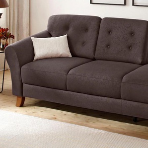 Recamiere HOME AFFAIRE Trondheim Sofas Gr. B/H/T: 194 cm x 89 cm x 92 cm, Luxus-Microfaser ALTARA NUBUCK, Armlehne links, braun (dunkelbraun) Longchair Longchairs Sofas freistehend, mit Federkern, Knopfheftung im Rücken