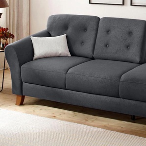 Recamiere HOME AFFAIRE Trondheim Sofas Gr. B/H/T: 194 cm x 89 cm x 92 cm, Luxus-Microfaser ALTARA NUBUCK, Armlehne links, grau (anthrazit) Longchair Longchairs Sofas freistehend, mit Federkern, Knopfheftung im Rücken