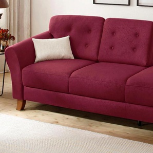 Recamiere HOME AFFAIRE Trondheim Sofas Gr. B/H/T: 194 cm x 89 cm x 92 cm, Luxus-Microfaser ALTARA NUBUCK, Armlehne links, rot (bordeaux) Longchair Longchairs Sofas freistehend, mit Federkern, Knopfheftung im Rücken