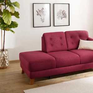 Recamiere HOME AFFAIRE Trondheim Sofas Gr. B/H/T: 194 cm x 89 cm x 92 cm, Luxus-Microfaser ALTARA NUBUCK, Armlehne rechts, rot (bordeaux) Longchair Longchairs Sofas freistehend, mit Federkern, Knopfheftung im Rücken