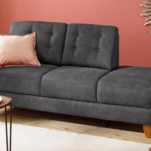 Recamiere HOME AFFAIRE Trondheim Sofas Gr. B/H/T: 194 cm x 89 cm x 92 cm, Luxus-Microfaser, Armlehne links, grau (anthrazit) Longchair Longchairs Sofas freistehend, mit Federkern, Knopfheftung im Rücken