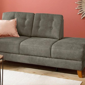 Recamiere HOME AFFAIRE Trondheim Sofas Gr. B/H/T: 194 cm x 89 cm x 92 cm, Luxus-Microfaser, Armlehne links, grau (taupe) Longchair Longchairs Sofas freistehend, mit Federkern, Knopfheftung im Rücken