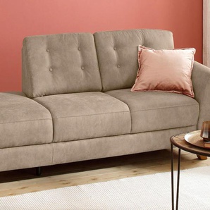 Recamiere HOME AFFAIRE Trondheim Sofas Gr. B/H/T: 194 cm x 89 cm x 92 cm, Luxus-Microfaser, Armlehne rechts, beige Longchair Longchairs Sofas freistehend, mit Federkern, Knopfheftung im Rücken