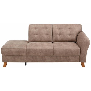Recamiere HOME AFFAIRE Trondheim Sofas Gr. B/H/T: 194 cm x 89 cm x 92 cm, Luxus-Microfaser, Armlehne rechts, grau (taupe) Longchair Longchairs Sofas freistehend, mit Federkern, Knopfheftung im Rücken