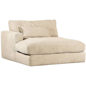 Recamiere Izumo Beige Cordstoff Coco 135 x 67 x 140cm Ottomane davorstehend links Modern