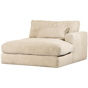 Recamiere Izumo Beige Cordstoff Coco 135 x 67 x 140cm Ottomane davorstehend rechts Modern