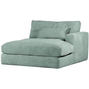 Recamiere Izumo Blau Cordstoff Coco 135 x 67 x 140cm Ottomane davorstehend rechts Modern