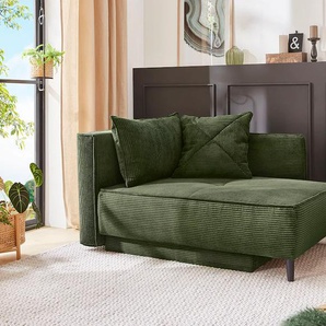 Recamiere JOCKENHÖFER GRUPPE Rex, grün, B:155cm T:95cm, Korpus: 100% Polyester, Kissen: 100% Polyester, Sofas, mit Bettfunktion und Bettkasten, Federkernpolsterung, Topseller