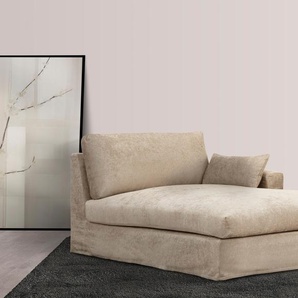 Recamiere LEGER HOME BY LENA GERCKE Sölve Sofas Gr. B/H/T: 122 cm x 86 cm x 174 cm, Material, Recamiere rechts, beige (creme) Recamieren und Ottomanen mit optischer Husse, weicher Sitzkomfort