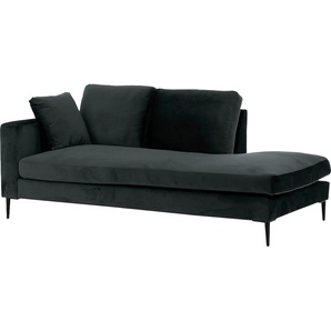 Recamiere LEONIQUE Cozy Sofas Gr. B/H/T: 195 cm x 80 cm x 97 cm, Samtoptik, Armlehne links, grau (anthrazit) Chaiselongue Chaiselongues Sofas