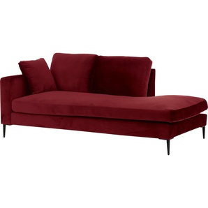 Recamiere LEONIQUE Cozy Sofas Gr. B/H/T: 195 cm x 80 cm x 97 cm, Samtoptik, Armlehne links, rot Chaiselongue Chaiselongues Sofas