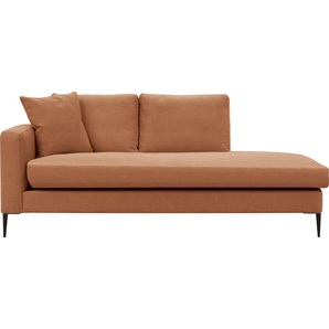 Recamiere LEONIQUE Cozy Sofas Gr. B/H/T: 195 cm x 80 cm x 97 cm, Strukturstoff, Armlehne links, orange (terra) Chaiselongue Chaiselongues Sofas