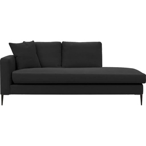 Recamiere LEONIQUE Cozy Sofas Gr. B/H/T: 195 cm x 80 cm x 97 cm, Strukturstoff, Armlehne links, schwarz Chaiselongue Chaiselongues Sofas