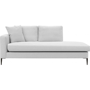 Recamiere LEONIQUE Cozy Sofas Gr. B/H/T: 195 cm x 80 cm x 97 cm, Strukturstoff, Armlehne links, silberfarben (silber) Chaiselongue Chaiselongues Sofas