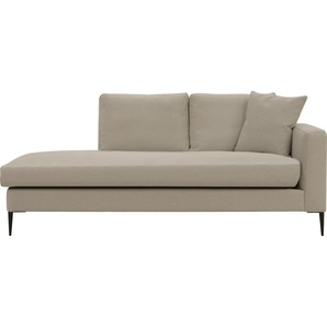 Recamiere LEONIQUE Cozy Sofas Gr. B/H/T: 195 cm x 80 cm x 97 cm, Strukturstoff, Armlehne rechts, beige (dunkelbeige) Chaiselongue Chaiselongues Sofas