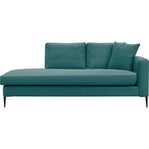 Recamiere LEONIQUE Cozy Sofas Gr. B/H/T: 195 cm x 80 cm x 97 cm, Strukturstoff, Armlehne rechts, blau (petrol) Chaiselongue Chaiselongues Sofas