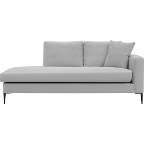 Recamiere LEONIQUE Cozy Sofas Gr. B/H/T: 195 cm x 80 cm x 97 cm, Strukturstoff, Armlehne rechts, grau (hellgrau) Chaiselongue Chaiselongues Sofas