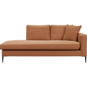 Recamiere LEONIQUE Cozy Sofas Gr. B/H/T: 195 cm x 80 cm x 97 cm, Strukturstoff, Armlehne rechts, orange (terra) Chaiselongue Chaiselongues Sofas