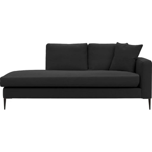 Recamiere LEONIQUE Cozy Sofas Gr. B/H/T: 195 cm x 80 cm x 97 cm, Strukturstoff, Armlehne rechts, schwarz Chaiselongue Chaiselongues Sofas