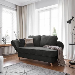 Recamiere Macael Grau Cordstoff Poppy 196 x 101 x 92cm Ausrichtung links Modern