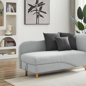 Recamiere mit Schlaffunktion & Stauraum - linksseitig - Stoff - Hellgrau - PENELOPE