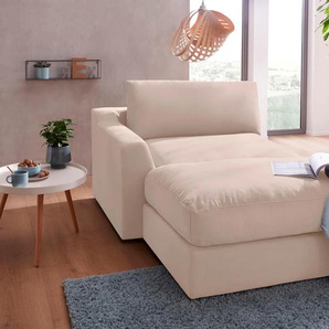 Recamiere SIT&MORE Fuerto Sofas Gr. B/H/T: 139 cm x 90 cm x 199 cm, Luxus-Microfaser ALTARA NUBUCK, Recamiere links, beige (creme) Longchair Longchairs Sofas