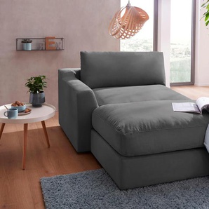 Recamiere SIT&MORE Fuerto Sofas Gr. B/H/T: 139 cm x 90 cm x 199 cm, Luxus-Microfaser ALTARA NUBUCK, Recamiere links, grau (dunkelgrau) Longchair Longchairs Sofas