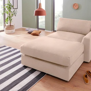 Recamiere SIT&MORE Fuerto Sofas Gr. B/H/T: 139 cm x 90 cm x 199 cm, Luxus-Microfaser ALTARA NUBUCK, Recamiere rechts, beige (creme) Longchair Longchairs Sofas