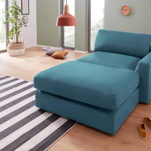 Recamiere SIT&MORE Fuerto Sofas Gr. B/H/T: 139 cm x 90 cm x 199 cm, Luxus-Microfaser ALTARA NUBUCK, Recamiere rechts, blau (azur) Longchair Longchairs Sofas