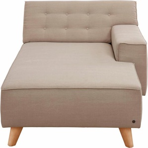 Recamiere TOM TAILOR HOME NORDIC CHIC Sofas Gr. B/H/T: 104 cm x 77 cm x 151 cm, Vintage Webstoff TUS, Armlehne rechts, beige (ecru tus 1) Recamieren und Ottomanen im Retrolook, Füße Buche natur, Recyclingstoff REC