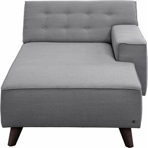 Recamiere TOM TAILOR NORDIC CHIC Sofas Gr. B/H/T: 104 cm x 77 cm x 151 cm, Vintage Webstoff TUS, Armlehne rechts, grau (soft graphite tus 9) Recamieren und Ottomanen Sofas im Retrolook, Füße wengefarben, Breite 104 cm