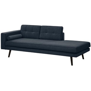 Recamiere Vagnas I Blau/Marineblau Webstoff Nere 202 x 76 x 86cm Armlehne davorstehend links Skandi