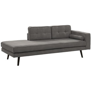 Recamiere Vagnas I Grau/Grau Microfaser Yona 202 x 76 x 86cm Armlehne davorstehend rechts Skandi