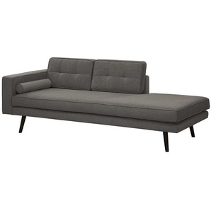 Recamiere Vagnas I Grau/Grau Webstoff Nere 202 x 76 x 86cm Armlehne davorstehend links Skandi