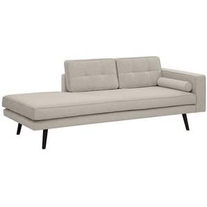 Recamiere Vagnas I Grau/Lichtgrau Webstoff Nere 202 x 76 x 86cm Armlehne davorstehend rechts Skandi