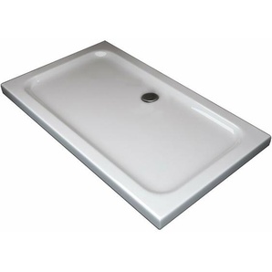 Rechteckige flache Duschwanne aus ABS mit Harz, mit einer Höhe von 5 cm und inkludiertem Ablauf 70x140