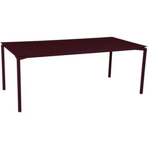 rechteckiger Tisch Calvi metall rot / 195 x 95 cm - Aluminium / 10 bis 12 Personen - Fermob -