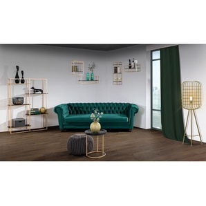 Sofa Baille 2-Sitzer Türkis/Petrol Microfaser 203 x 79 x 93cm Glamour