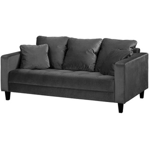Red Living Sofa Elnora 2-Sitzer Anthrazit Samt 178x85x90 cm