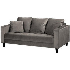 Red Living Sofa Elnora 2-Sitzer Grau Samt 178x85x90 cm