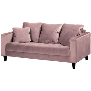 Red Living Sofa Elnora 2-Sitzer Mauve Samt 178x85x90 cm