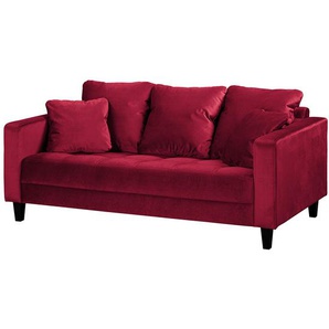 Red Living Sofa Elnora 2-Sitzer Rot Samt 178x85x90 cm